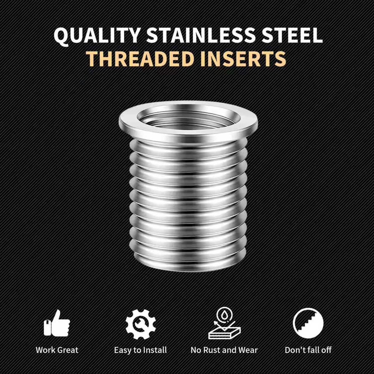 SENNMONN M14x1.5x12.7MM Metric Thread Repair Inserts, 10PCS Solid Inserts