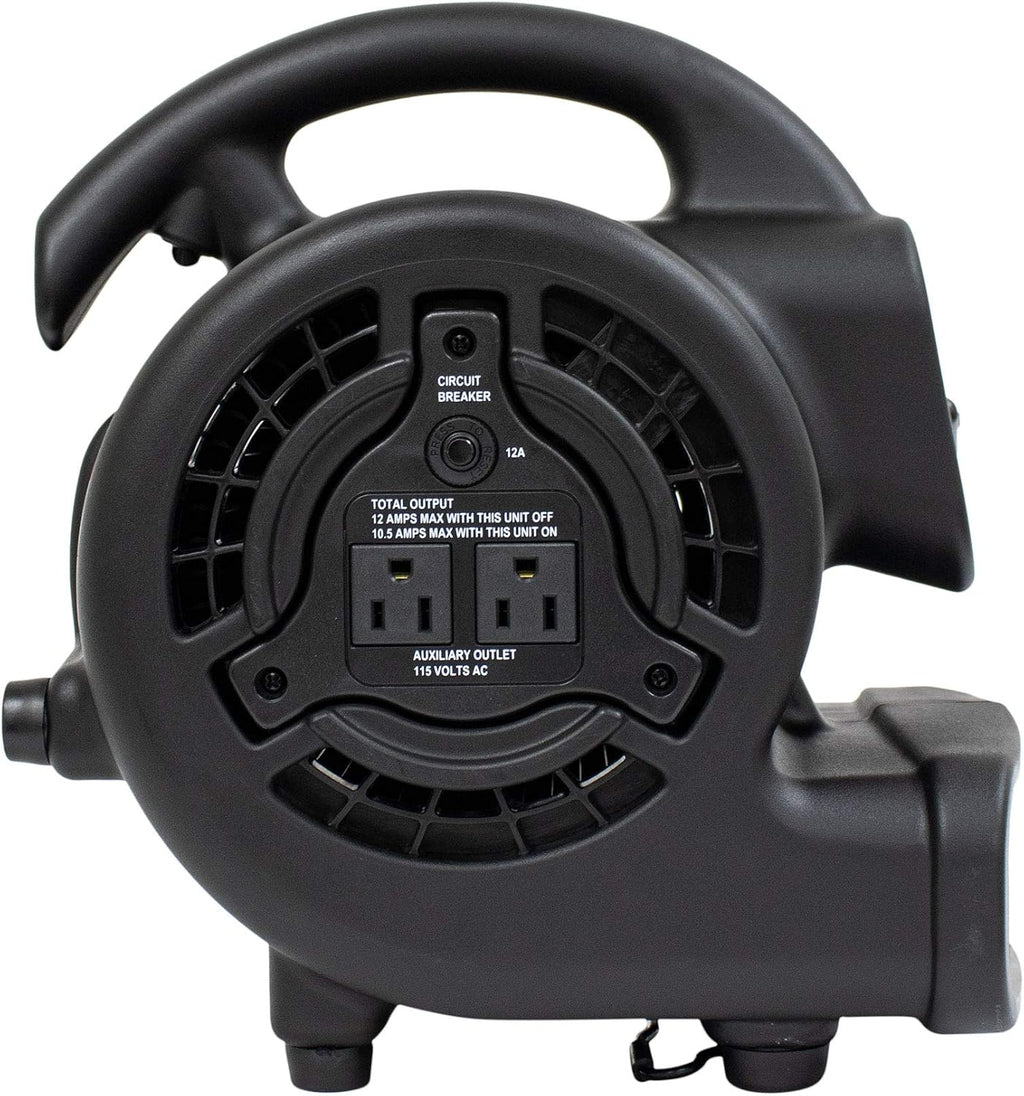 P-80A Mini Mighty 138 W 600 CFM Centrifugal Air Mover, Carpet Dryer, Floor Fan, Blower, Stackable, Daisy Chain, for