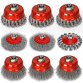 Lmutexyi 9Pcs Wire Wheel for Angle Grinder, 4 & 3In Knotted/Crimped