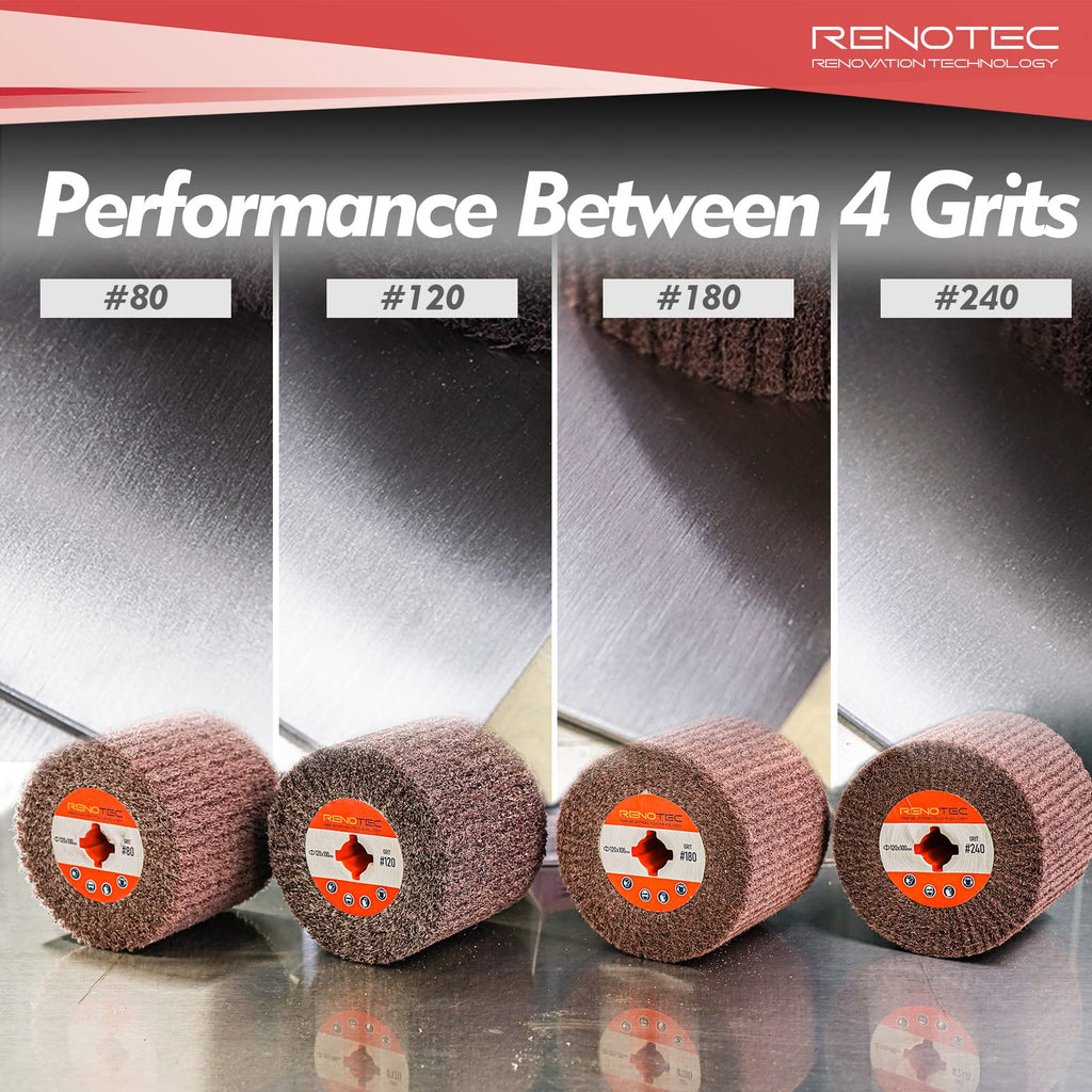 RENOTEC 4.33 x 4 inch Coarse 120 Grit 1 Pcs Burnishing Wheel for Burnishing Polishing Machine, 3/4 Inch Arbor (Grit 120)