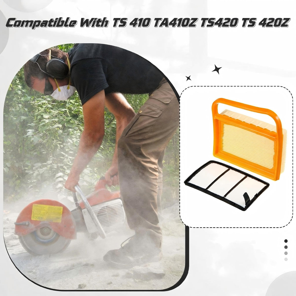 Briwooody Air Filter with Pre Cleaner Compatible with TS410 TS420, 5 Pack