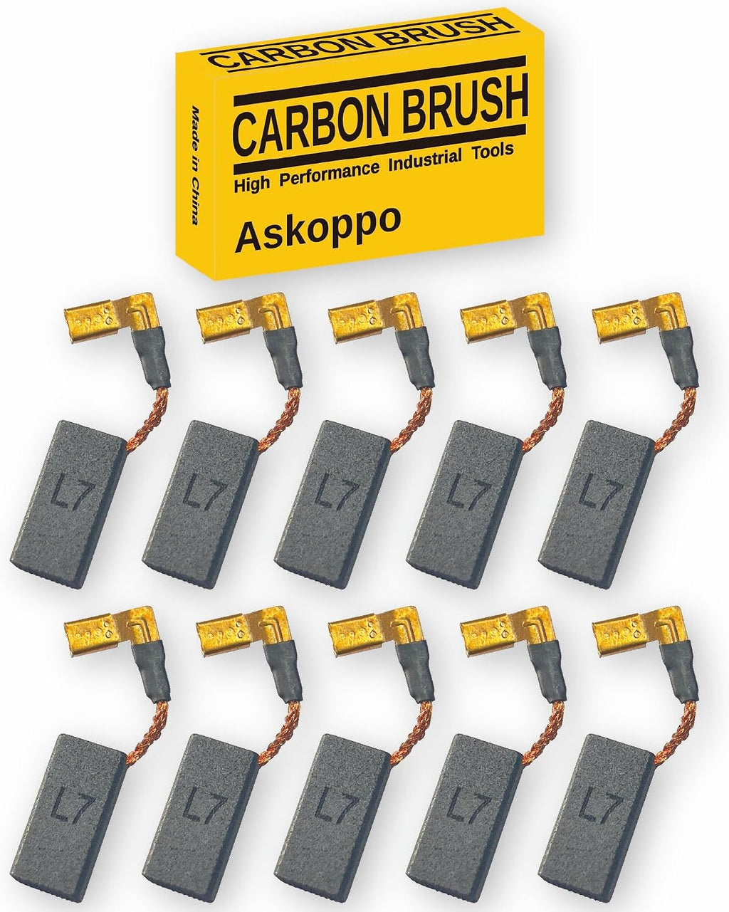 N097696 (10-Pack) Carbon Brushes, Carbones para DeWALT DWE4120 DWE4011 DWE4012 DWE4100 Angle Grinder Replacement - Askoppo