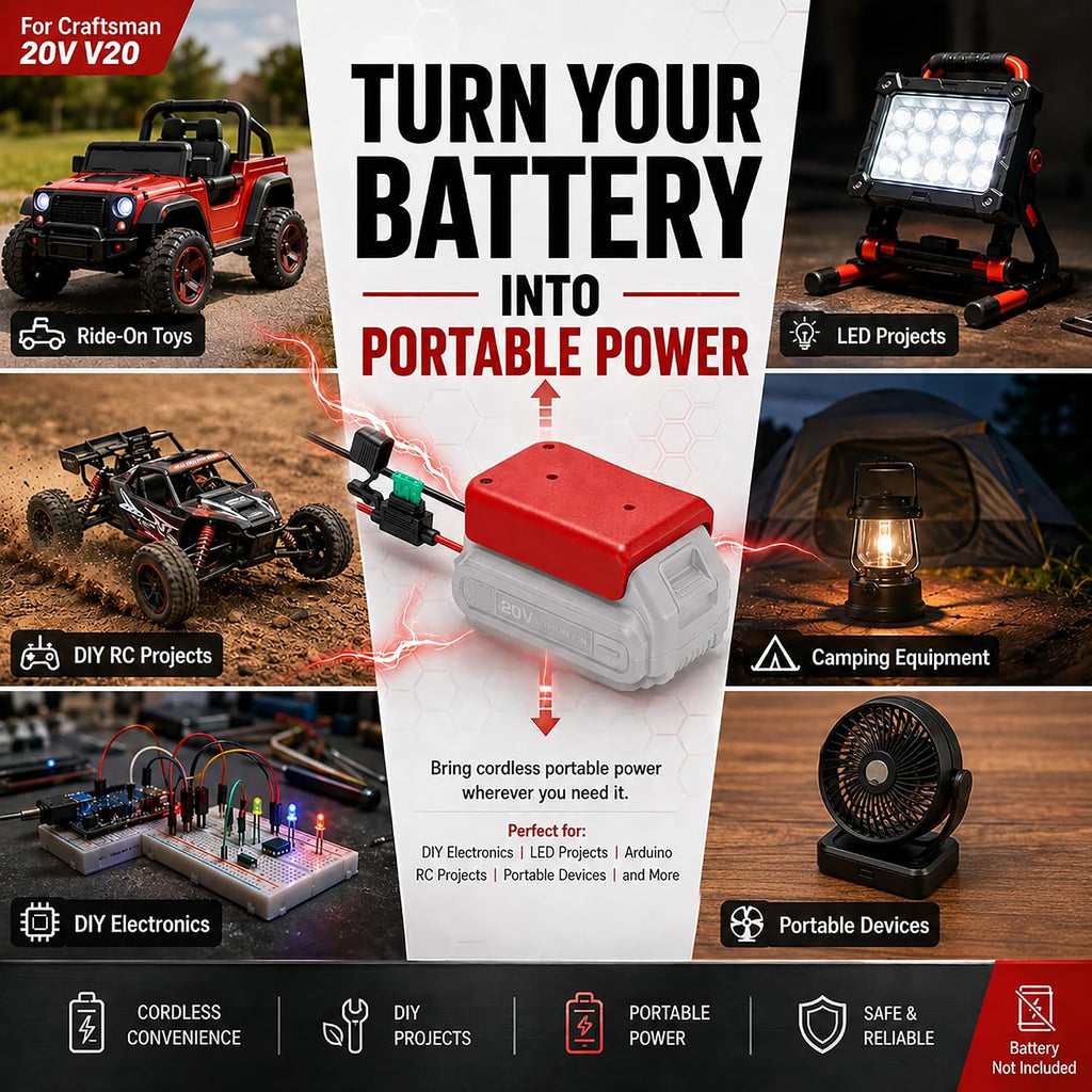 2 Pack Battery Adapter for Craftsman V20 Battery for Ride-On Cars