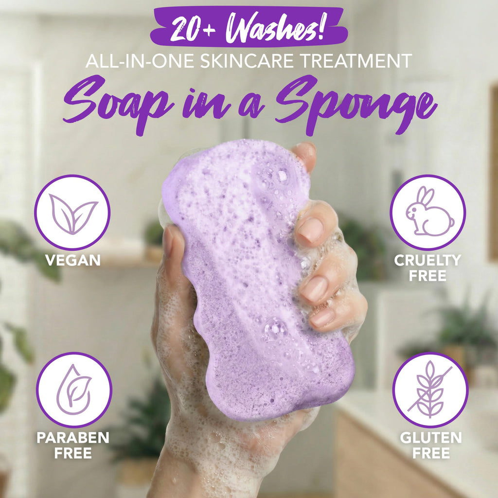 Body Wash in a 20+ Wash Sponge, Acai Berry, 3 Count