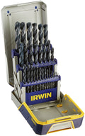 IRWIN Tools Black Oxide Metal Index Drill Bit Set with Case, 29-Piece (3018004)