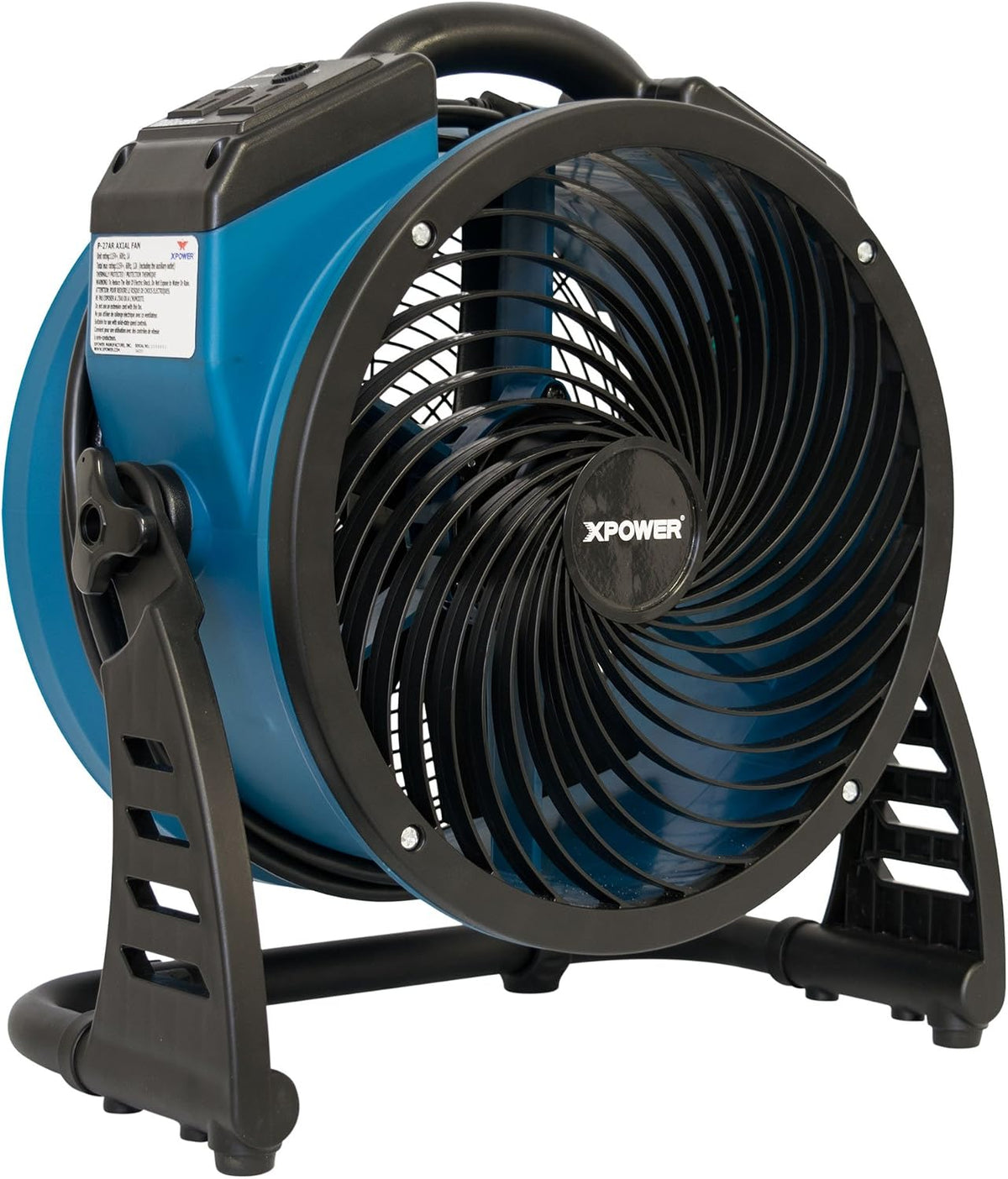 P-26AR Industrial Axial Air Mover, Blower, Fan with Build-in Power Outlets for Water Damage Restoration, Home and