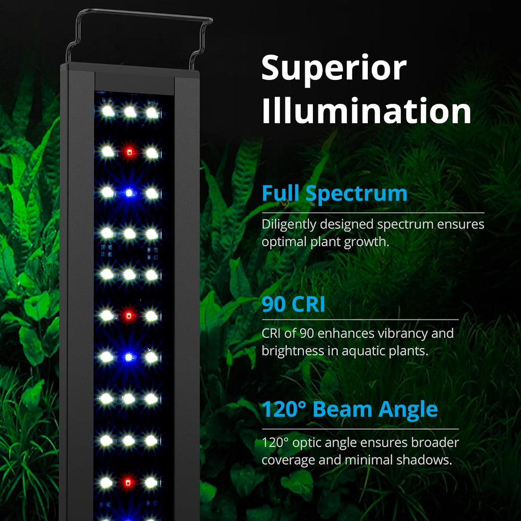 C10 Plant Aquarium Light, 48-60 in, 32W, Full Spectrum with Timer