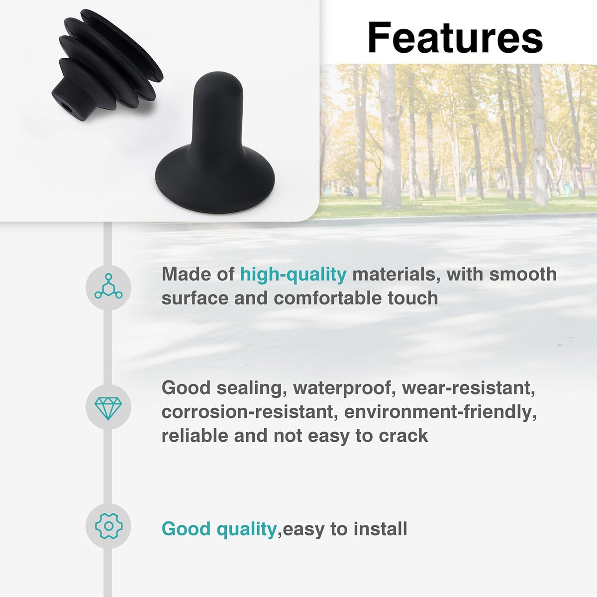 4 Pack Electric Wheelchair Joystick Cover Replacement – Universal Power Chair Controller Knob with Rubber Gaiter Boot for Mobility Scooter & Electric Wheelchair Accessories, Black