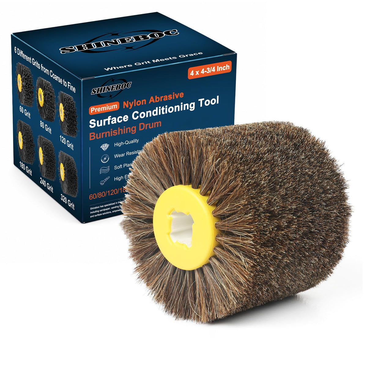 Shinboc 4.7x4 Inch Surface Conditioning Tool, Horse Hair Abrasive Wheel