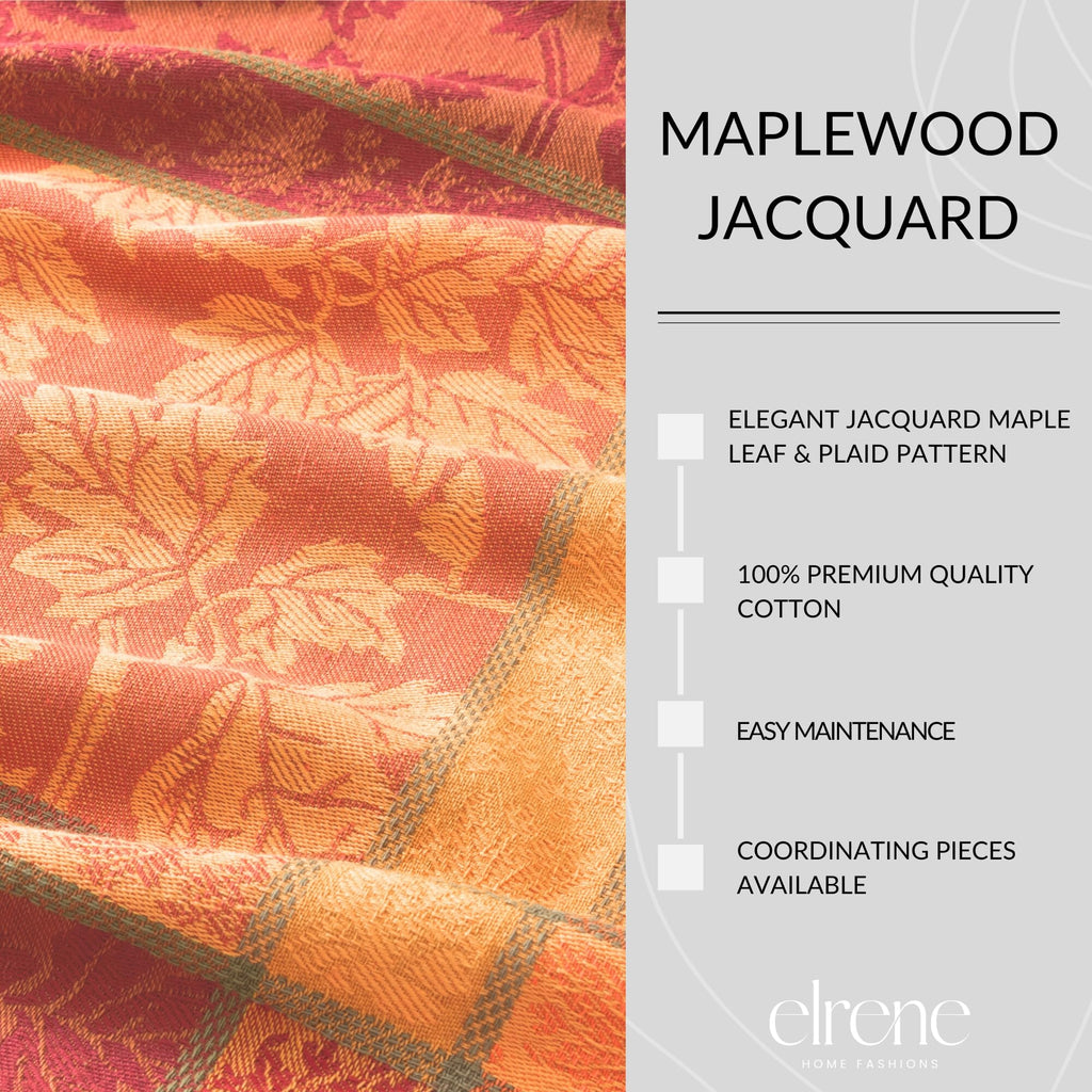 Maplewood Jacquard Harvest Cotton Tablecloth, Multicolor - 60" W x 84" L