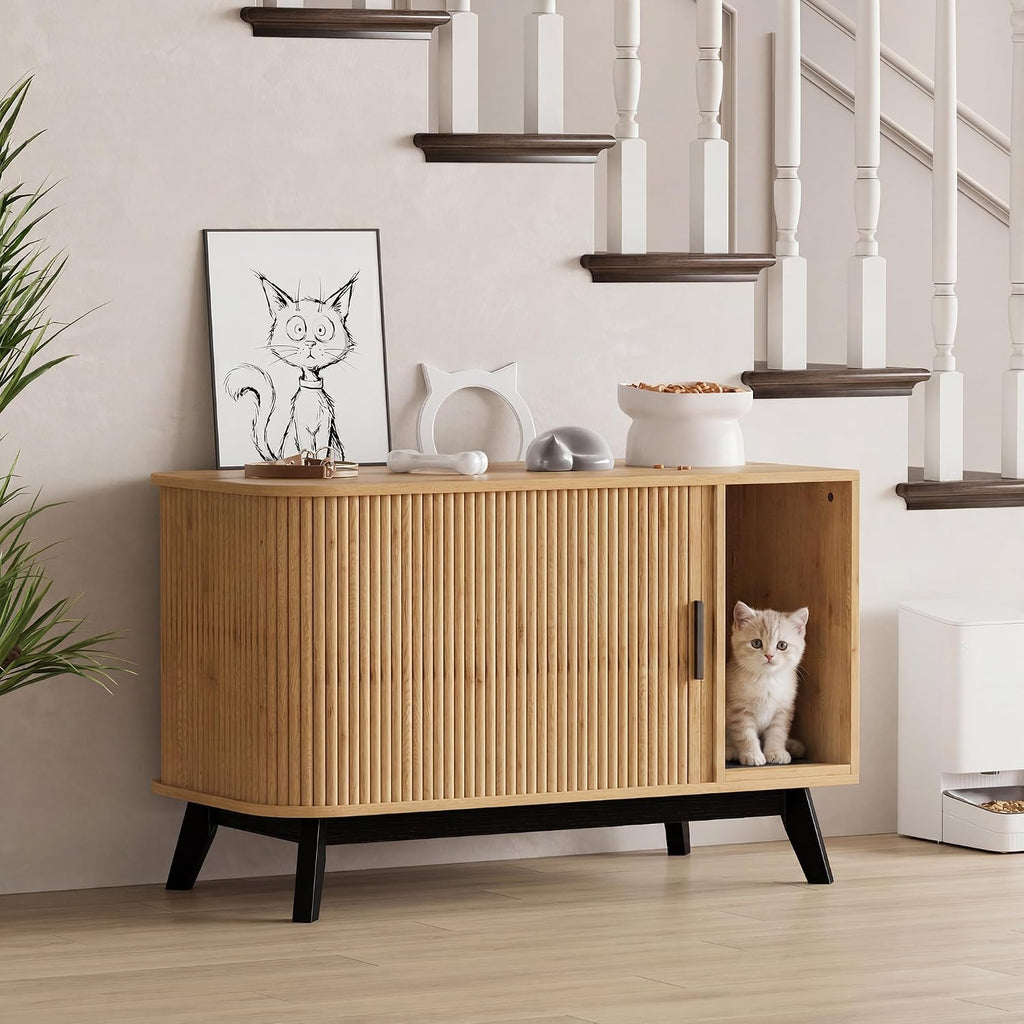 Cat Litter Box Furniture, 39" Hidden Litter Box Furniture