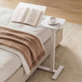 Overbed Bedside Table with Wheels, Right-Side Tilt Top, 29.1"–39" H