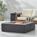 Propane Fire Pit Table 2-Pieces, 40 Inch Firepits for Outside, Square Gas Fire Pit for Outside Patio, Propane Fire