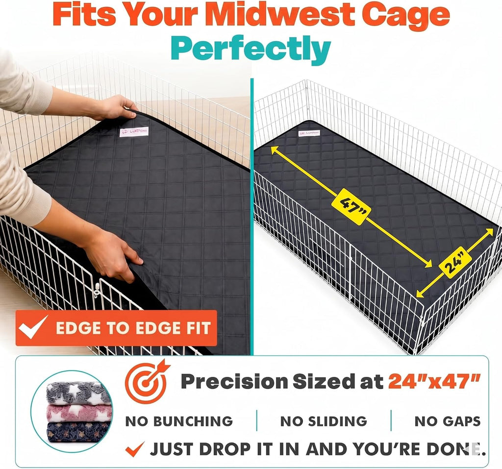 Guinea Pig Cage Liners 5 Pcs, Washable Midwest Pads & Fleece Mats