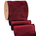 Burgundy Dupioni Wired Ribbon, Christmas Ribbon for Wreaths, Bows