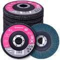 4-1/2" x 7/8" 40 Grit Zirconia Flap Discs for Angle Grinder, 12 Pack