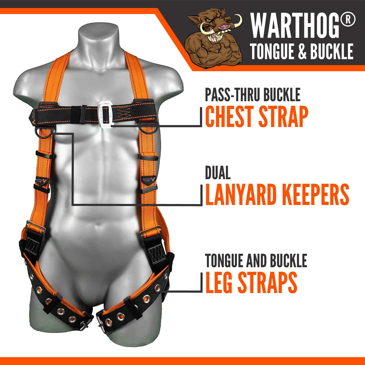 Warthog Safety Harness for Construction – Fall Protection Harness