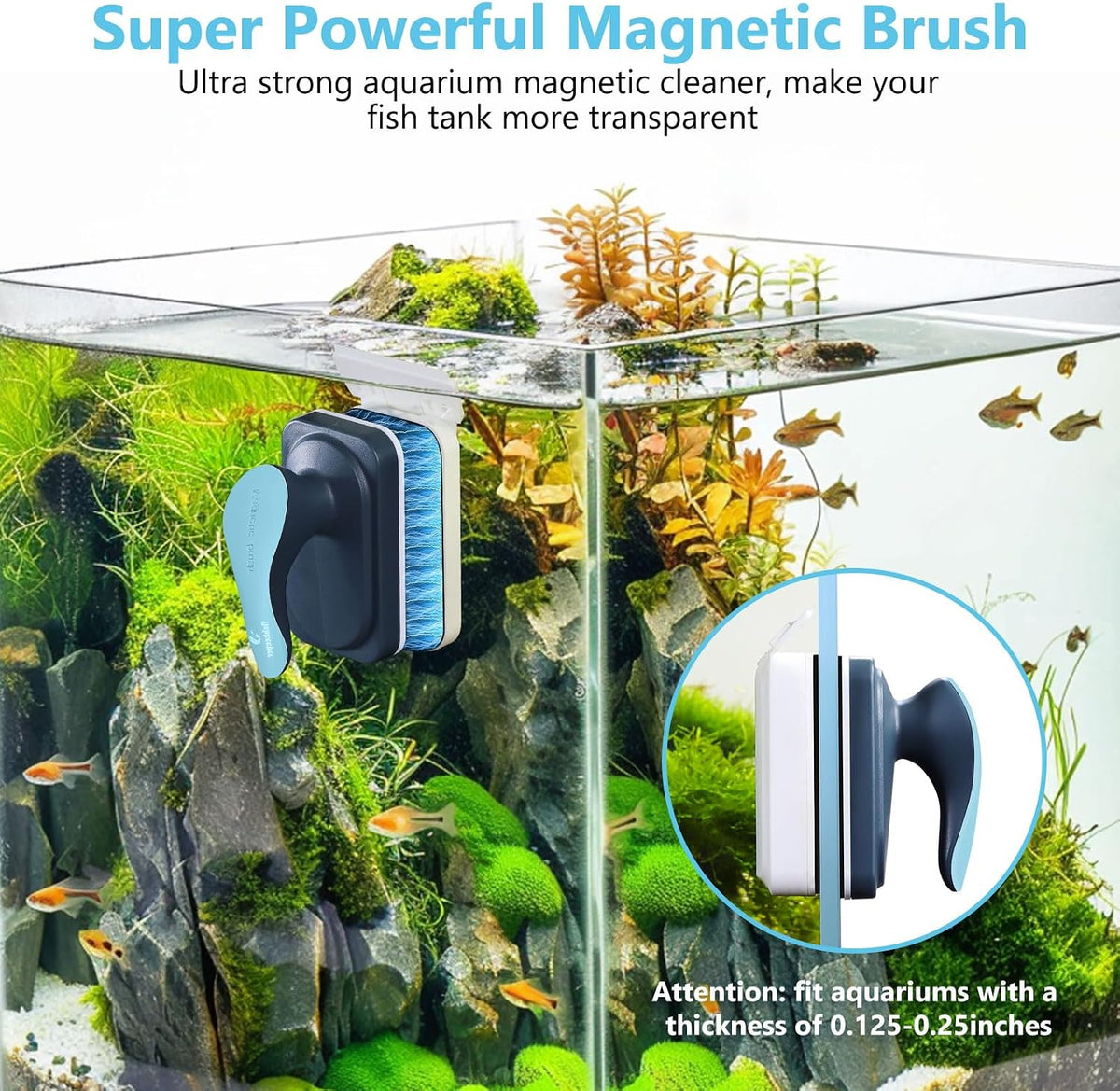 Aquarium Magnetic Glass Cleaner, Fish Tank Algae Cleaning Tool