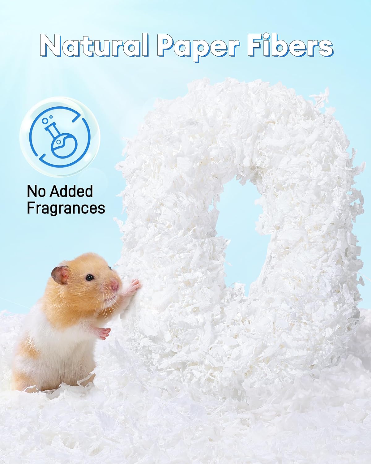 Hamster Paper Bedding 12L Odor Control 99% Dust-Free(Blue)