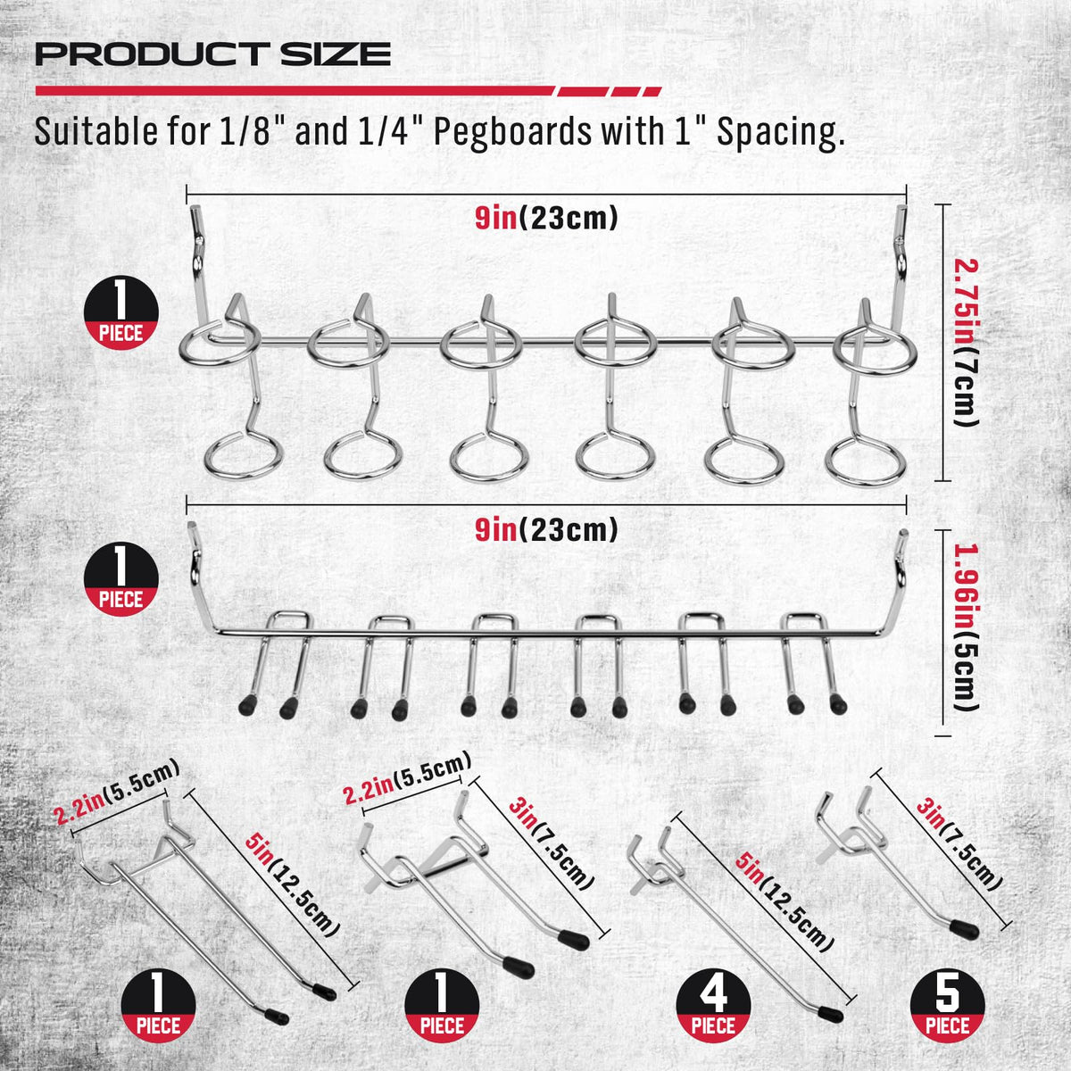 Ultimate 121-Piece Pegboard Hooks Set, Pegboard Accessories with Metal Hooks, Durable Peg Board Organizer