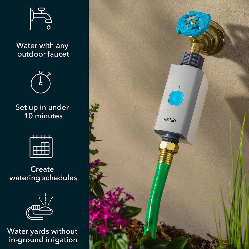 Smart Hose Timer: App-Controlled Faucet Timer. 1 Valve + 1 WiFi Hub | Quick Install & Scheduling, App Control