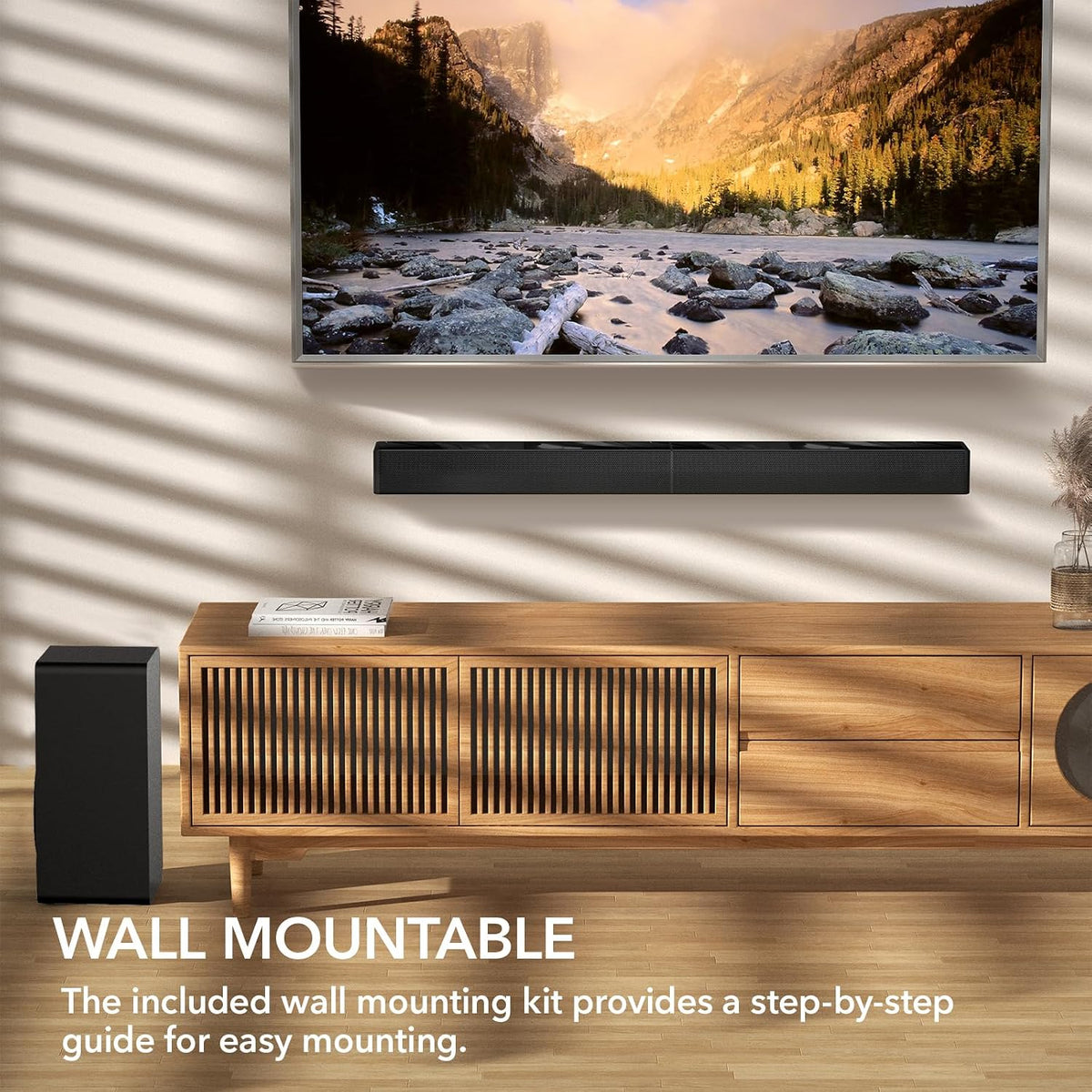 31 Inch Soundbar with Subwoofer, Surround Sound System for TV | 160W, detachable surround system with wired