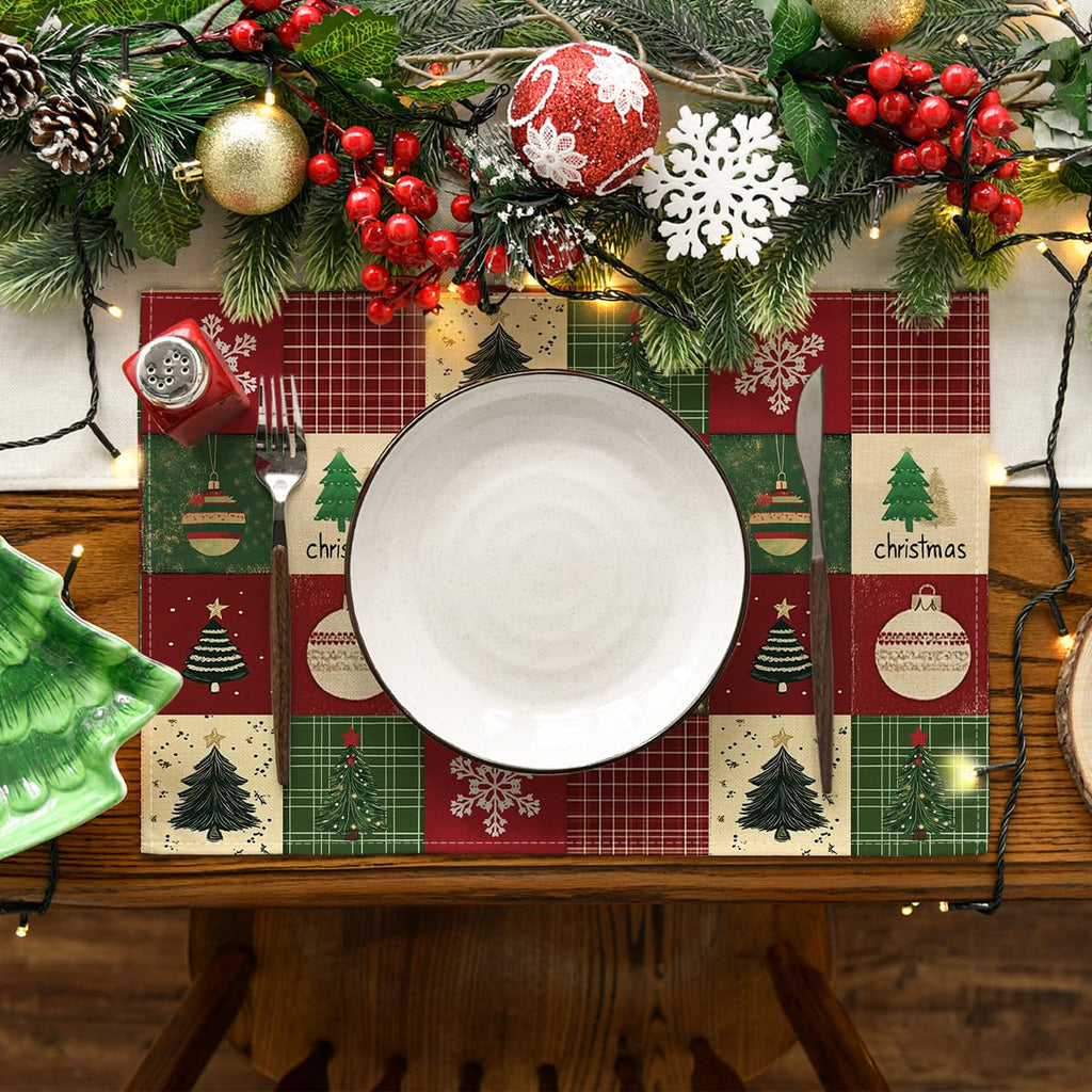 Xmas Trees Christmas Balls Placemats Set of 4