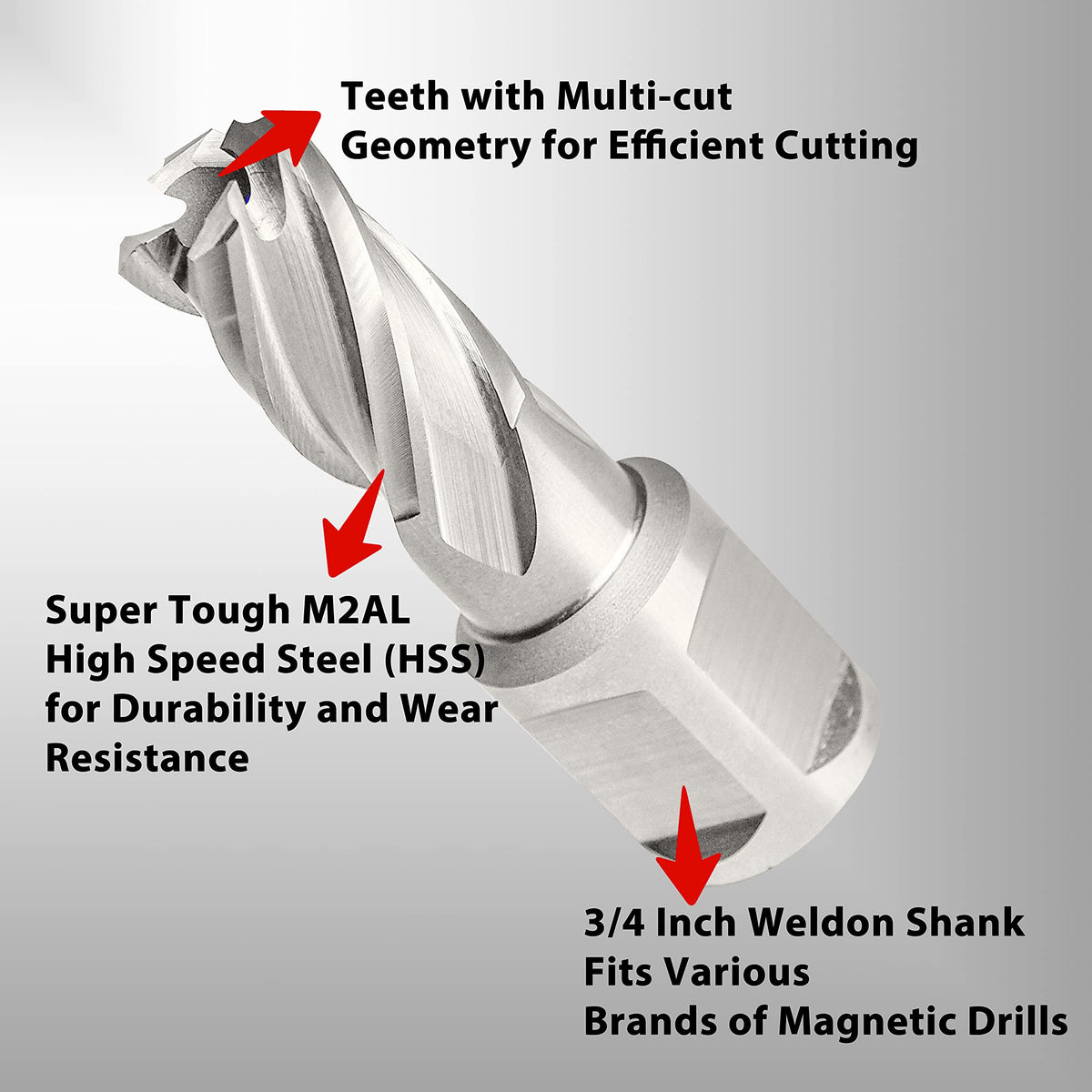 S&F STEAD & FAST Annular Cutter with Pilot Pin, 9/16" x 1", Mag Drill Bit