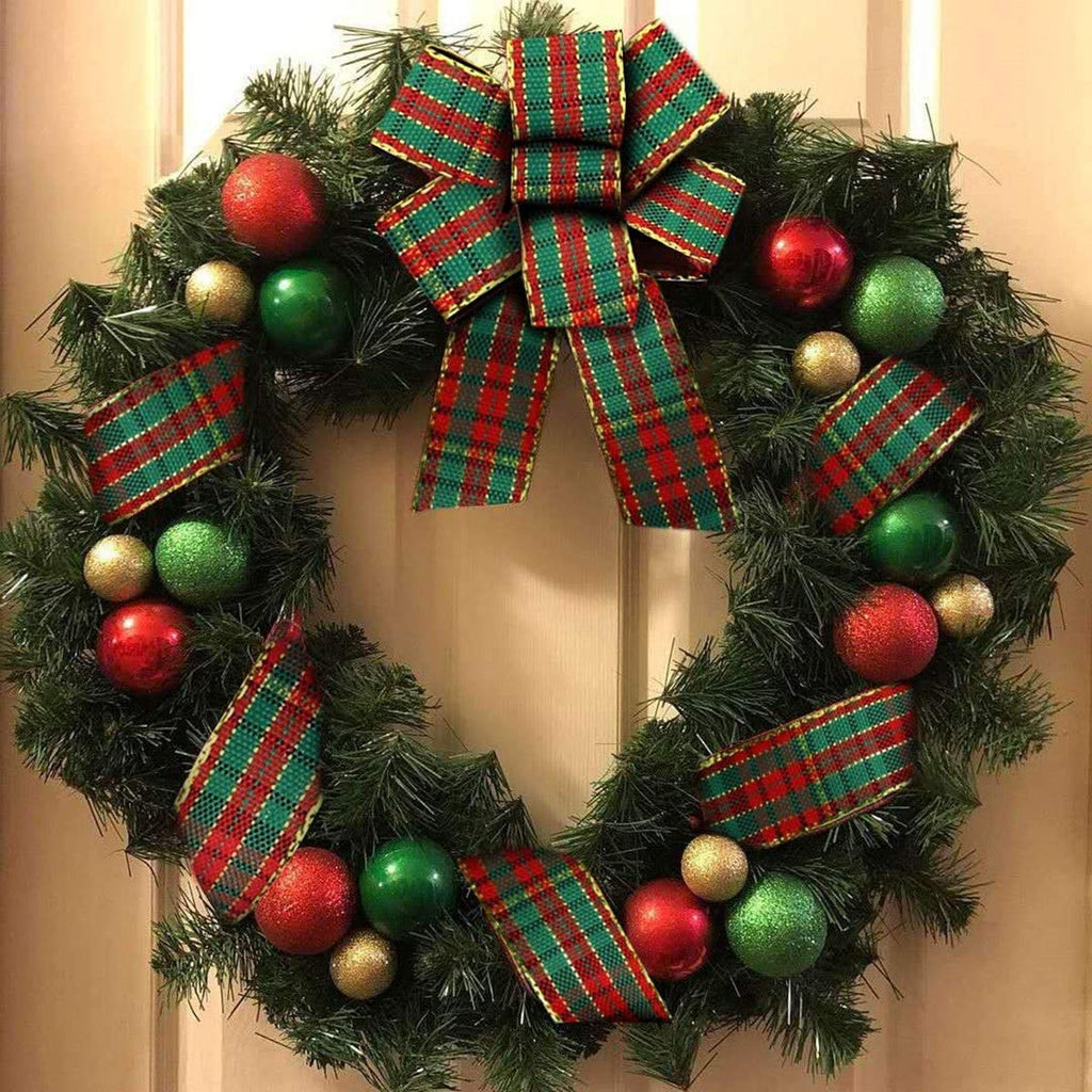 Christmas Checkered Plaid Ribbon 25 Yard Each Roll 100% Polyester Woven Edge Gingham Ribbon for Christmas Crafts
