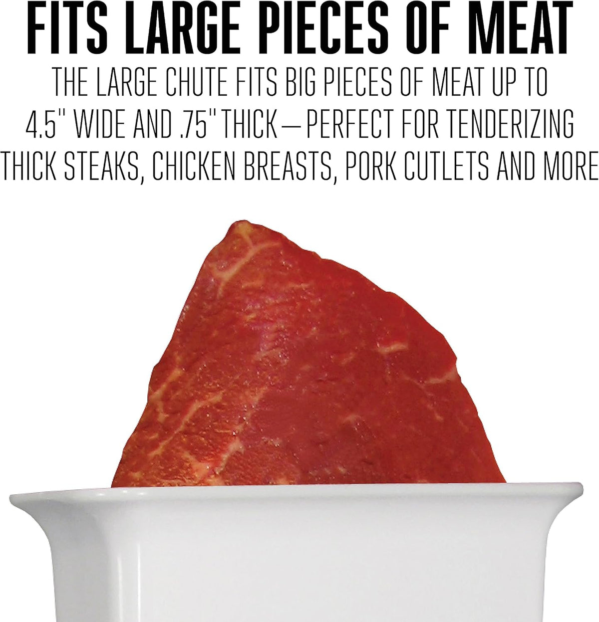 Meat Tenderizer Tool & Heavy Duty Cuber, Quick and Easy Manual Operation For Cuts Up To 4.5” Wide x .75” Thick