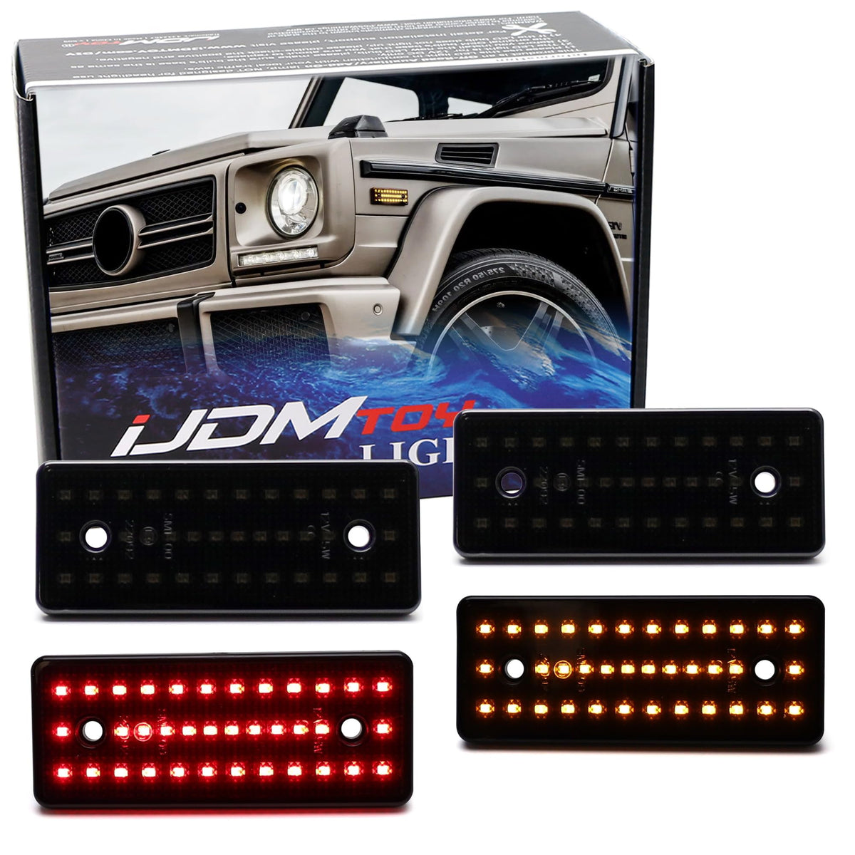 iJDMTOY LED Front/Rear Side Marker Lights For Mercedes 2015-2018 G-Class