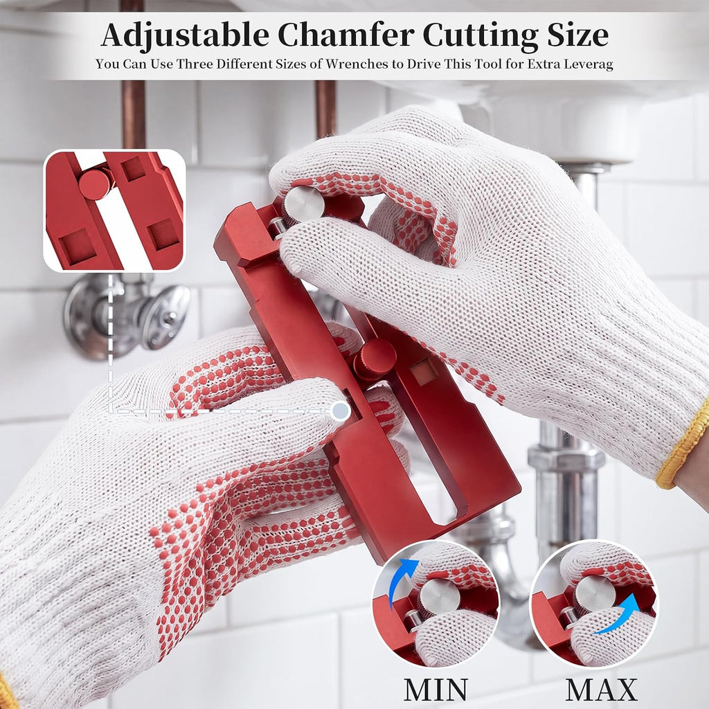 PVC Pipe Chamfer Tool, Adjustable 1/2" to 4" Universal Chamfer Reamer