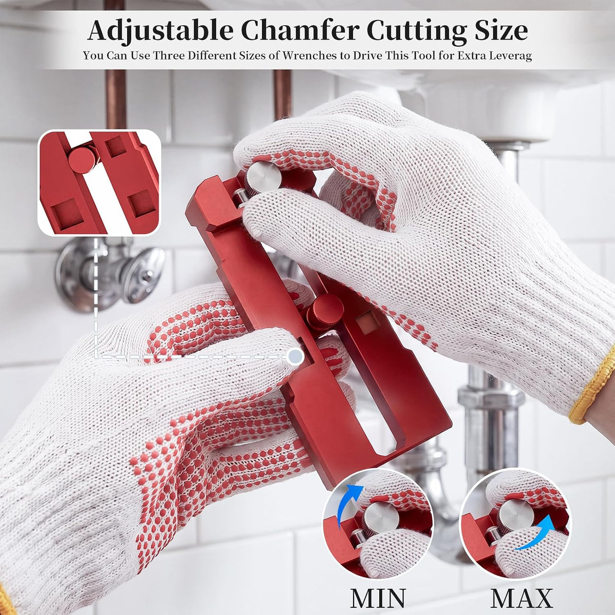 PVC Pipe Chamfer Tool, Adjustable 1/2" to 4" Universal Chamfer Reamer