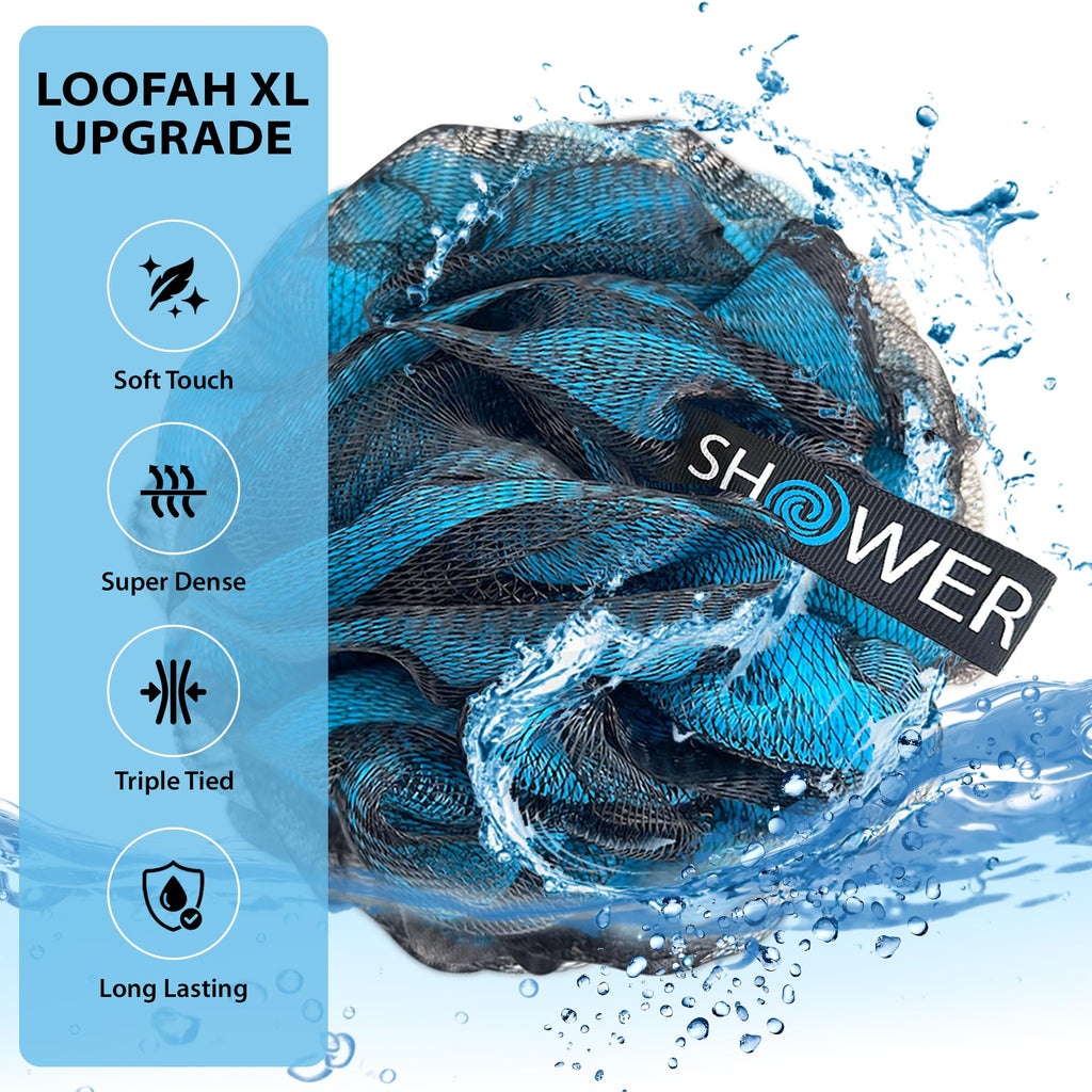 Loofah-Charcoal Bath-Sponge XL-Color-4-Pack Extra-Large 75g