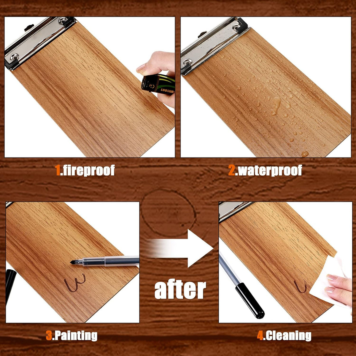 20 Pcs Mini Clipboard Wood Check Presenters Restaurant Clipboards
