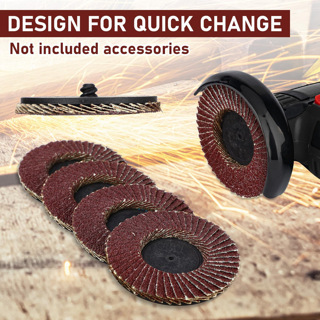 Duraaamo 60 Pack 3 Inch Flap Disc, 40/60/80 Grit Assorted Sanding Discs