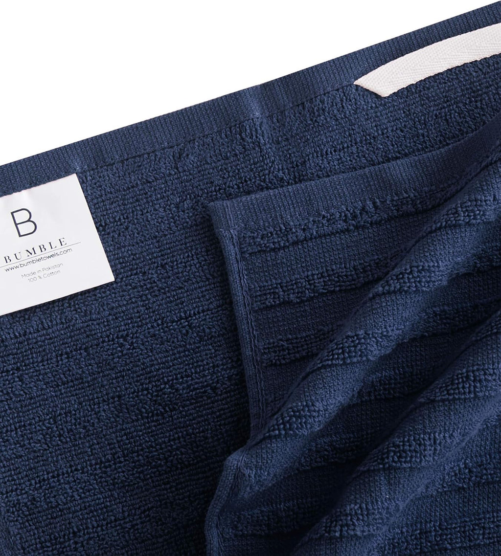 Premium Kitchen Towels 6 Pack 100% Cotton, 20"x28" Dish Towels - Navy Blue | Large Flat & Terry Kitchen Linen Set