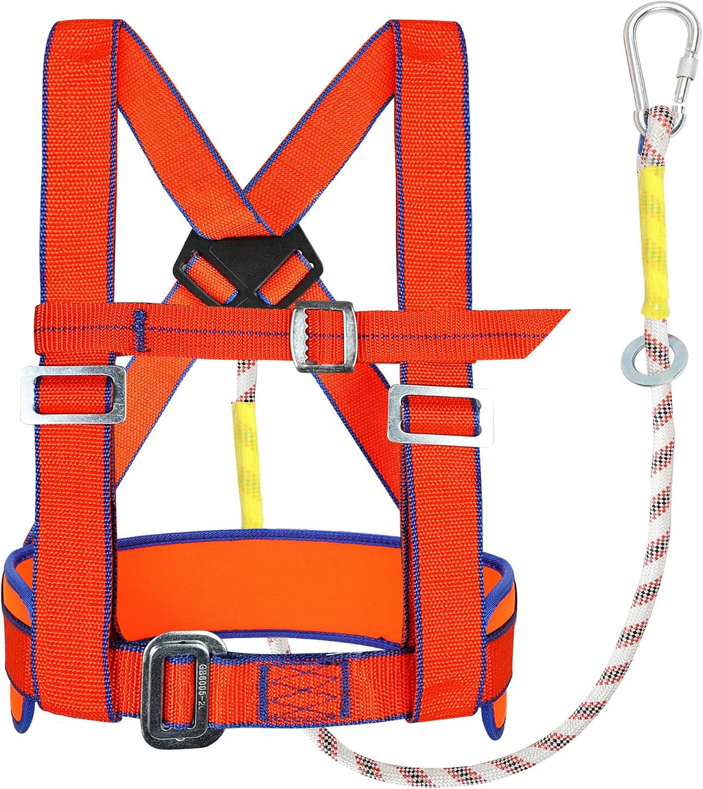 TRSMIMA Safety Harness Fall Protection - Half-Body Roofing Harness kit | Roof Safety Harness with 6 ft Lanyard and
