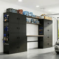 Garage Storage Cabinet System with Workbench & Pegboard, Black