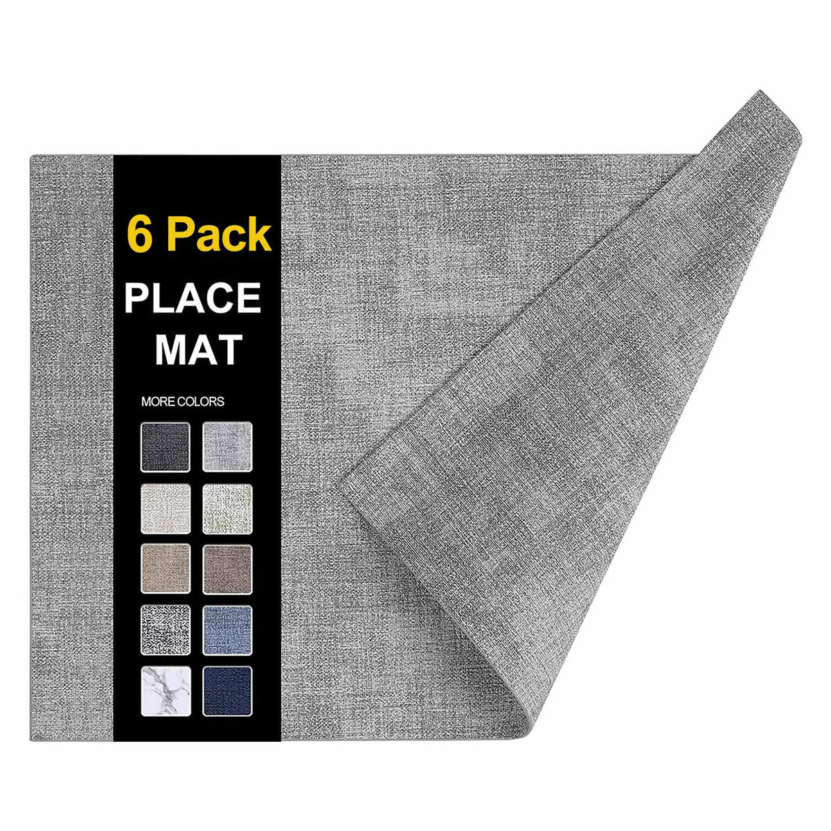 Faux Leather Heat Resistant Placemats 6 Packs