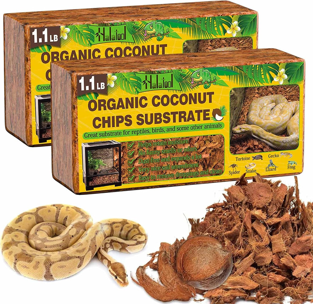 2-Pack Coconut Husk for Reptiles, 2.2 LB Coconut Fiber Substrate