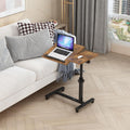 Overbed Bedside Desk Mobile Rolling Laptop Stand Tilting Overbed Table with Wheels Height Adjustable Tray Table for