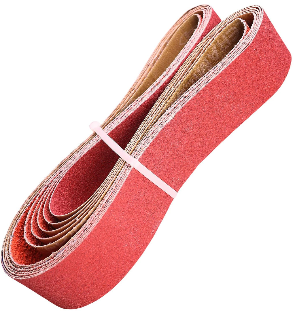 6 Pack 2 x 48 Inch Metal Grinding Ceramic Sanding Belts Kit -36 40 60 80 100 120 Grits Premium Sharpening Sander Belts (2" x 48")