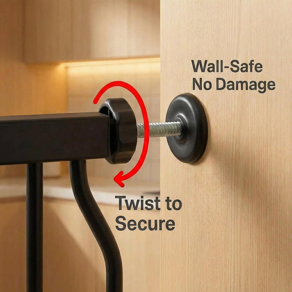 86-105" Extra-Wide Adjustable Hardware/Pressure-Mounted Pet & Child Safety Gate with Dual-Lock Walk-Through Swing Door for Stairs, Hallways & Wide Doorways