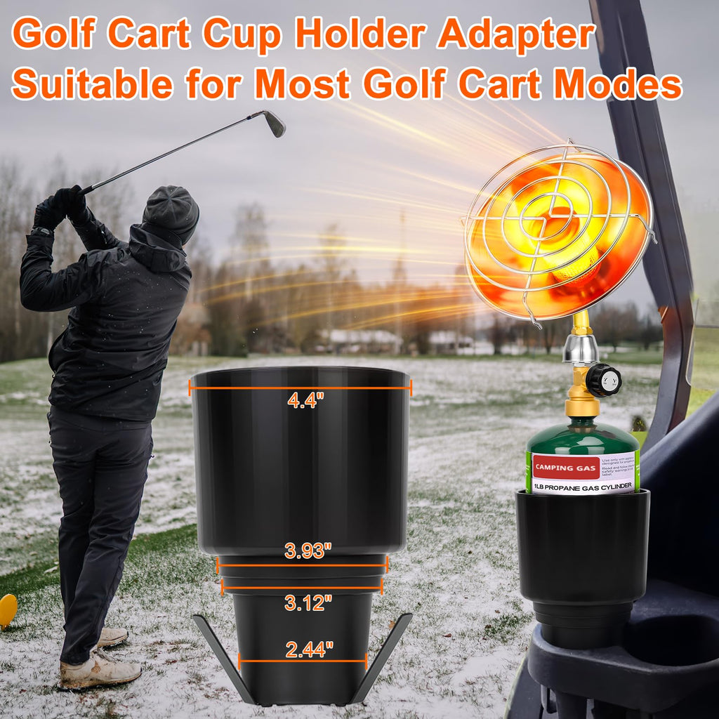 Propane Golf Cart Heater, Outdoor Propane Heater, Golf Cart Accessories, Portable Heaters for Golf Carts with Cup