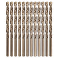 HARFINGTON 12pcs Cobalt Drill Bit, #6 0.204" HSS-CO Aircraft Twist Drill Bit with Straight Round Shank for Drilling Stainless Steel Cast Iron Tough Material