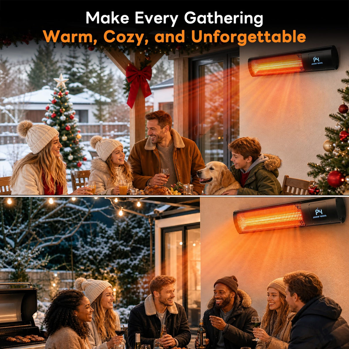 1500W Outdoor Electric Infrared Heater for Garage Patio Porch & Backyard