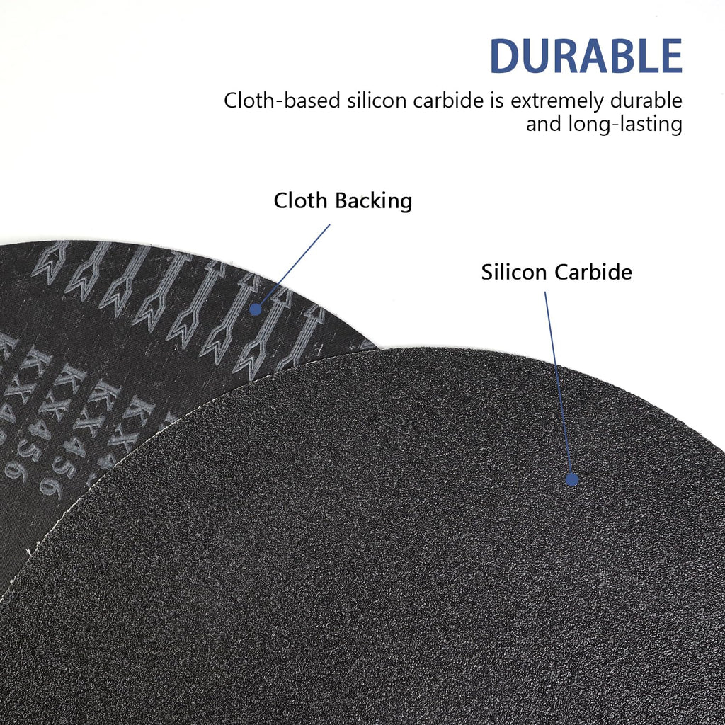 HUAALIUCHE Floor Sanding Disc Cloth-Backed Silicon Carbide，17" x 2" Holes for Concrete, Stone, 60 Grit, 6-Pack