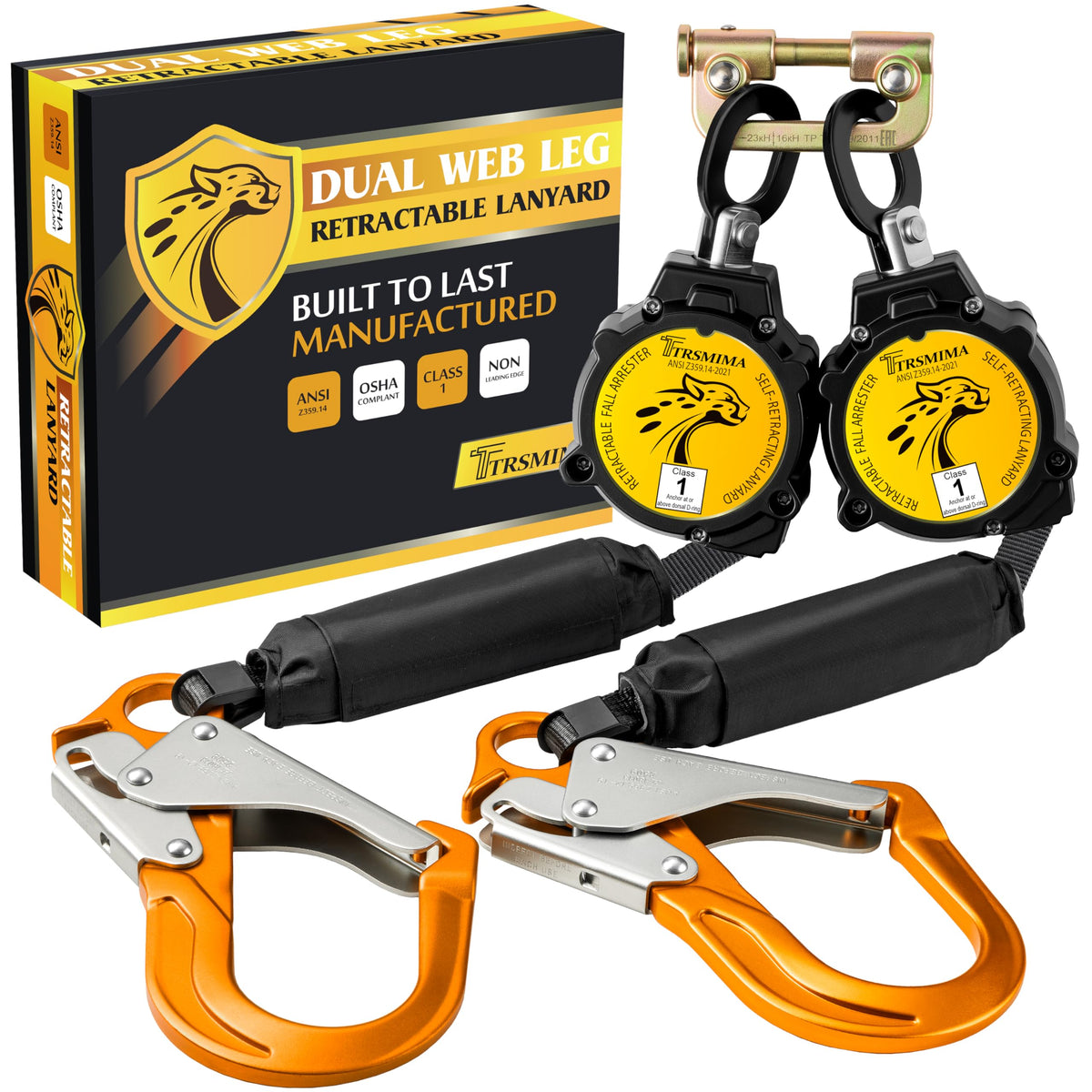 TRSMIMA Fall Protection Retractable Lanyard - SEL Fall Protection 6FT Twin