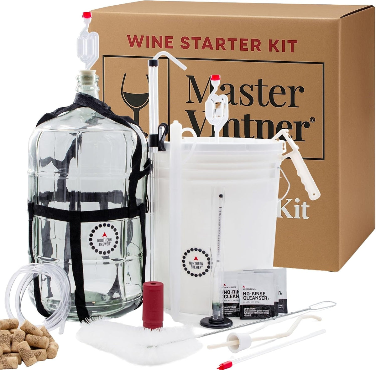 Wine Making Starter Kit – Complete Home Fermentation Equipment for 6 Gallons – Compatible with Wine Recipe Kits